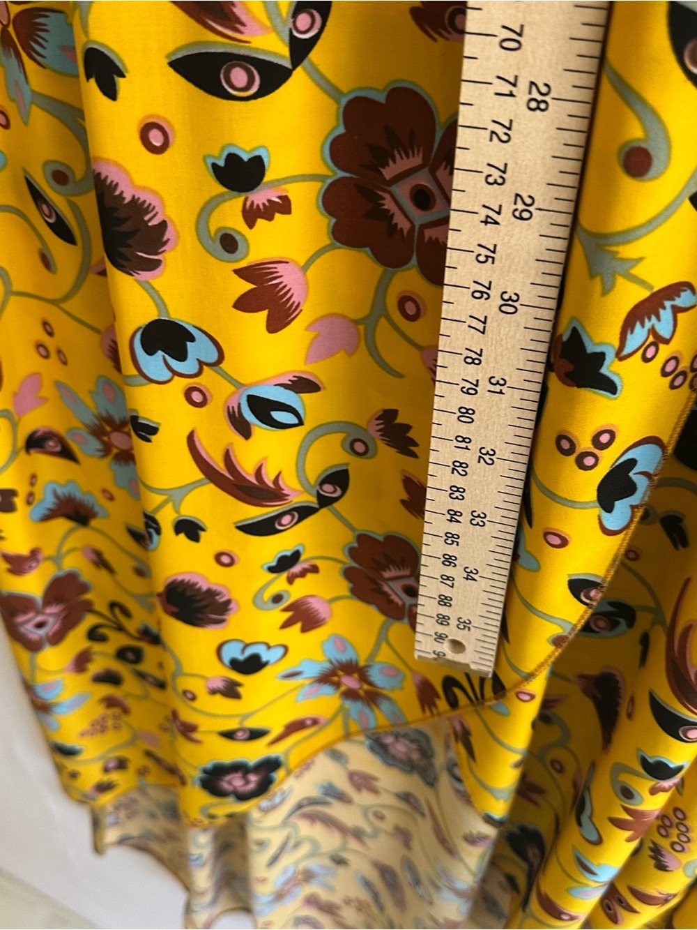 Lepagee Yellow Floral Wrap with high low Maxi length - Vivid Summer Print Sz L - Picture 6 of 8